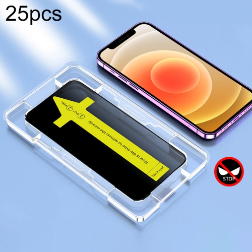 

For iPhone 12 Pro / 12 25pcs Anti-peeping Fast Attach Dust-proof Anti-static Tempered Glass Film