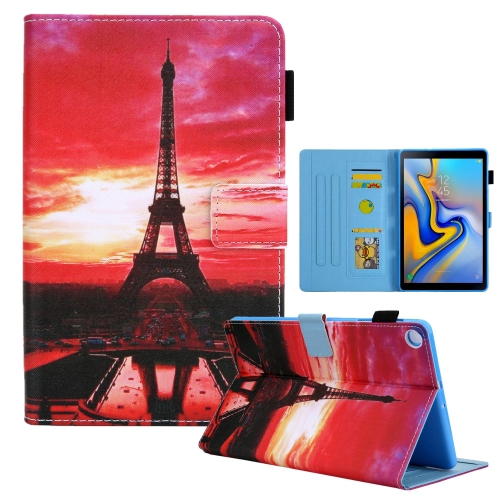 

For Samsung Galaxy Tab A9 Colored Drawing Leather Tablet Case(Evening Tower)