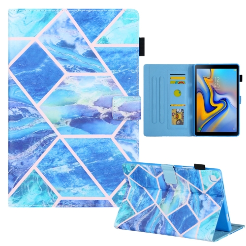 

For Samsung Galaxy Tab A9 Colored Drawing Leather Tablet Case(Blue Grid)