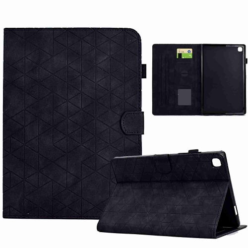 

For Samsung Galaxy Tab S6 Lite P610 Rhombus TPU Smart Leather Tablet Case(Black)