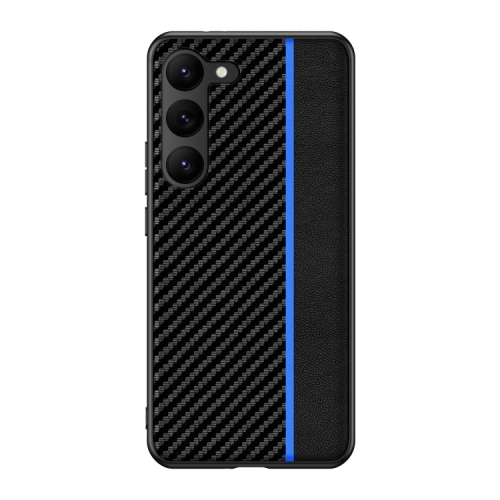 

For Samsung Galaxy S24 5G Ultra-thin Carbon Fiber Texture Splicing Phone Case(Blue)