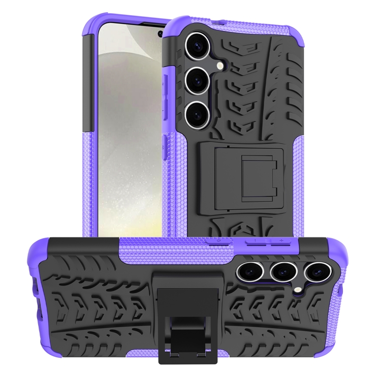 For Samsung Galaxy S24+ Tire Texture TPU + PC Phone Case with Holder(Purple) 
For Samsung Galaxy S24+ Tire Texture TPU + PC Phone Case with Holder(Purple)