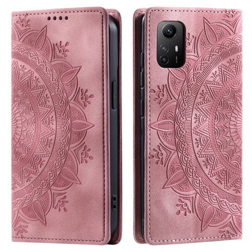 

For Xiaomi Redmi Note 12S 4G Global Totem Embossed Magnetic Leather Phone Case(Rose Gold)