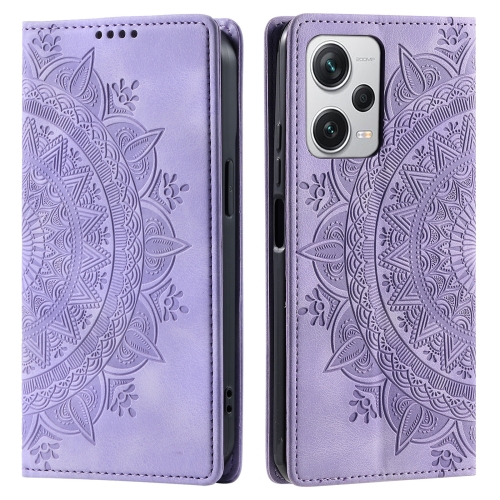 

For Xiaomi Redmi Note 12 Pro+ Global Totem Embossed Magnetic Leather Phone Case(Purple)