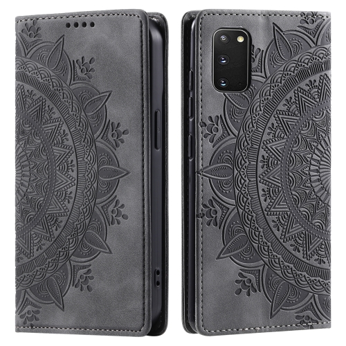 

For Samsung Galaxy S20 Totem Embossed Magnetic Leather Phone Case(Grey)