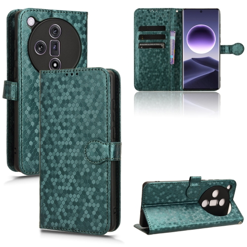

For OPPO Find X7 Honeycomb Dot Texture Leather Phone Case(Green)