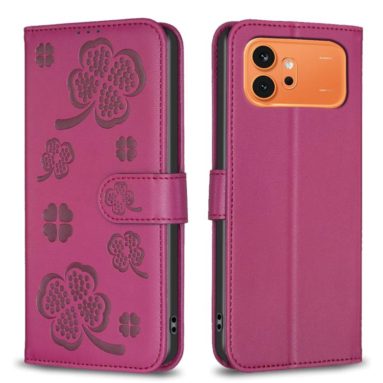 For Honor 600 Global Four-leaf Embossed Leather Phone Case(Rose Red)
For Honor 600 Global Four-leaf Embossed Leather Phone Case(Rose Red)
