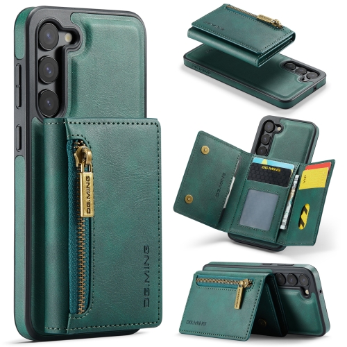

For Samsung Galaxy S23+ DG.MING M5 Series Zip RFID Multi Card Detachable Leather Phone Case(Green)