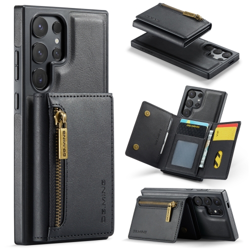 

For Samsung Galaxy S24 Ultra 5G DG.MING M5 Series Zip RFID Multi Card Detachable Leather Phone Case(Black)