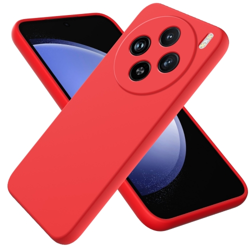 

For vivo X100 Solid Color Liquid Silicone Dropproof Full Coverage Protective Case(Red)