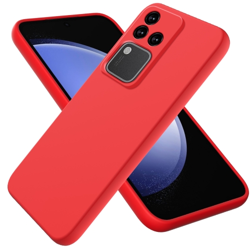 

For vivo S18 / S18 Pro / V30 / V30 Pro Solid Color Liquid Silicone Dropproof Full Coverage Protective Case(Red)