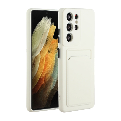 

For Samsung Galaxy S23 Ultra 5G Card Slot Design Shockproof TPU Phone Case(White)