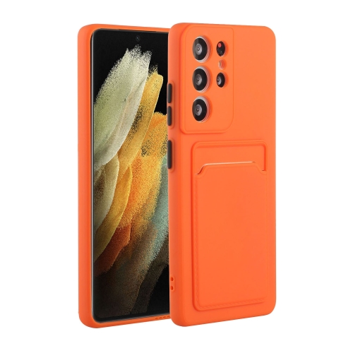 

For Samsung Galaxy S23 Ultra 5G Card Slot Design Shockproof TPU Phone Case(Orange)