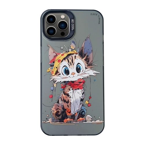

For iPhone 13 Pro Cartoon Animal Graffiti PC + TPU Phone Case(Calico Cat)