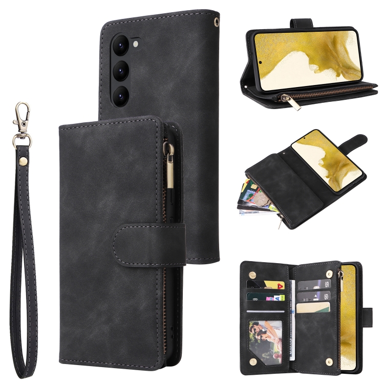For Samsung Galaxy S23+ 5G Multifunctional Frosted Zipper Wallet Leather Phone Case(Black) 
For Samsung Galaxy S23+ 5G Multifunctional Frosted Zipper Wallet Leather Phone Case(Black)