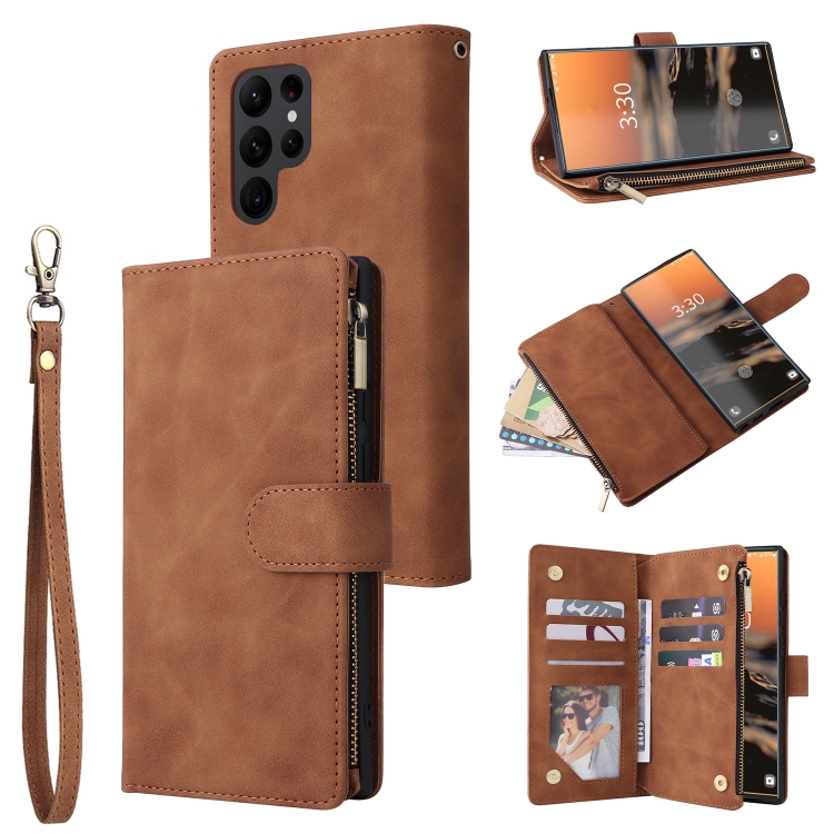 For Samsung Galaxy S23 Ultra 5G Multifunctional Frosted Zipper Wallet Leather Phone Case(Brown)
For Samsung Galaxy S23 Ultra 5G Multifunctional Frosted Zipper Wallet Leather Phone Case(Brown)