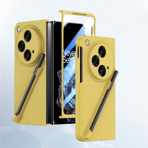 

For OPPO Find N3 Integrated Skin Feel PC Phone Case with Pen / Pen Box(Yellow)