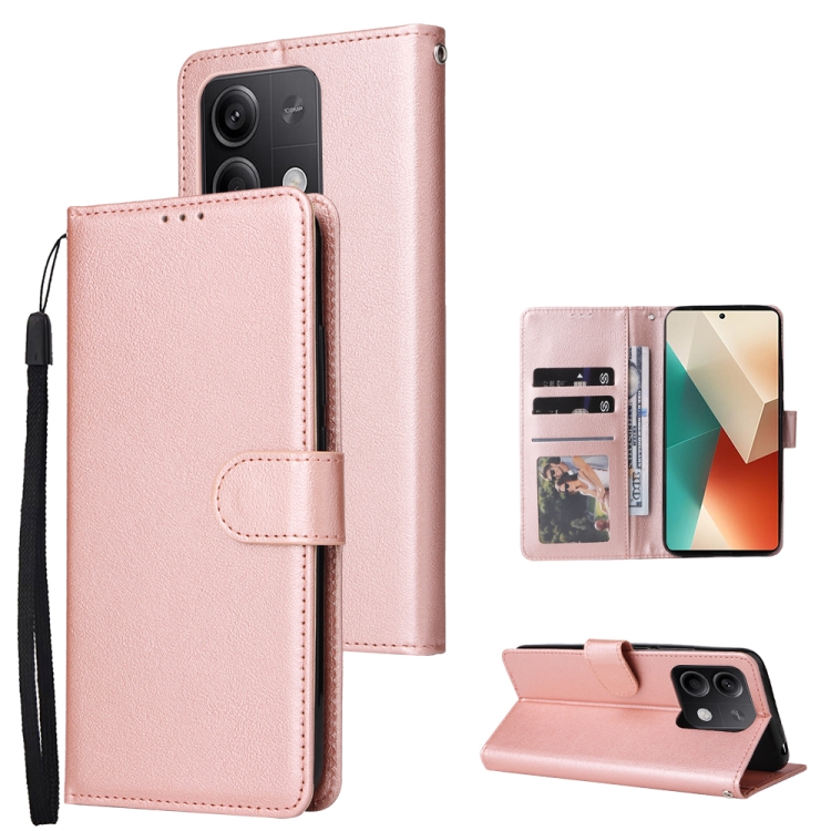 For Xiaomi Redmi Note 13 5G Multifunctional Horizontal Flip Leather Phone Case with Three Card Slot(Rose Gold)
For Xiaomi Redmi Note 13 5G Multifunctional Horizontal Flip Leather Phone Case with Three Card Slot(Rose Gold)