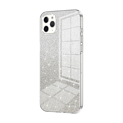

For iPhone 11 Pro Max Gradient Glitter Powder Electroplated Phone Case(Transparent)