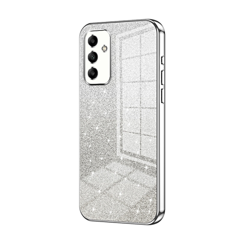 

For Samsung Galaxy A05s Gradient Glitter Powder Electroplated Phone Case(Silver)