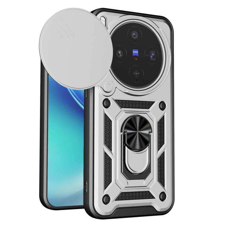For vivo X300 Sliding Camera Cover Design TPU+PC Phone Case(Silver)
For vivo X300 Sliding Camera Cover Design TPU+PC Phone Case(Silver)