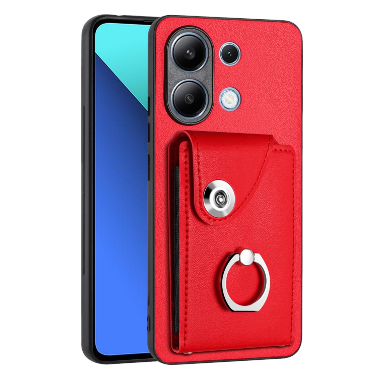 For Xiaomi Redmi Note 13 4G Global Organ Card Bag Ring Holder PU Phone Case(Red)
For Xiaomi Redmi Note 13 4G Global Organ Card Bag Ring Holder PU Phone Case(Red)