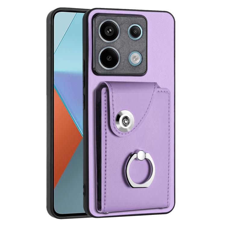 For Xiaomi Redmi Note 13 Pro 5G Global Organ Card Bag Ring Holder PU Phone Case(Purple)
For Xiaomi Redmi Note 13 Pro 5G Global Organ Card Bag Ring Holder PU Phone Case(Purple)