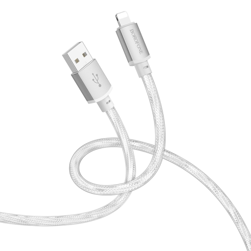 

hoco BX95 Vivid 2.4A USB to 8 Pin Silicone Charging Data Cable(Silver)