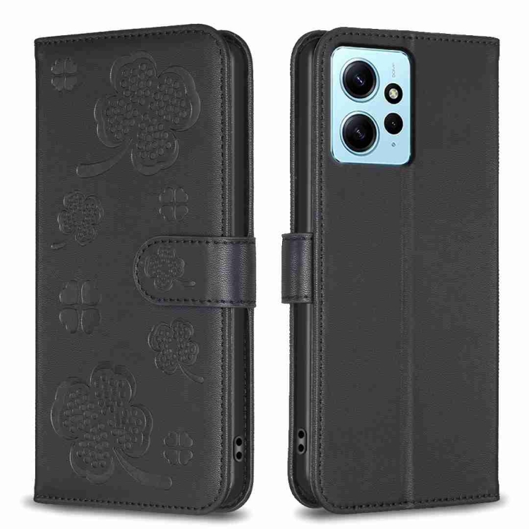 For Xiaomi Redmi Note 12 4G Global Four-leaf Embossed Leather Phone Case(Black)
For Xiaomi Redmi Note 12 4G Global Four-leaf Embossed Leather Phone Case(Black)
