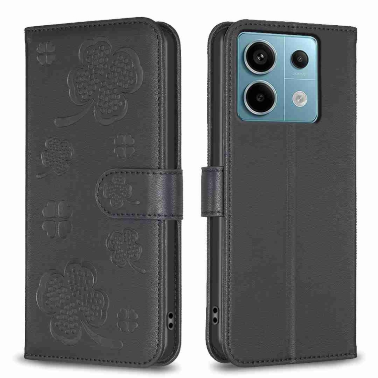For Xiaomi Redmi Note 13 Pro 5G Four-leaf Embossed Leather Phone Case(Black)
For Xiaomi Redmi Note 13 Pro 5G Four-leaf Embossed Leather Phone Case(Black)