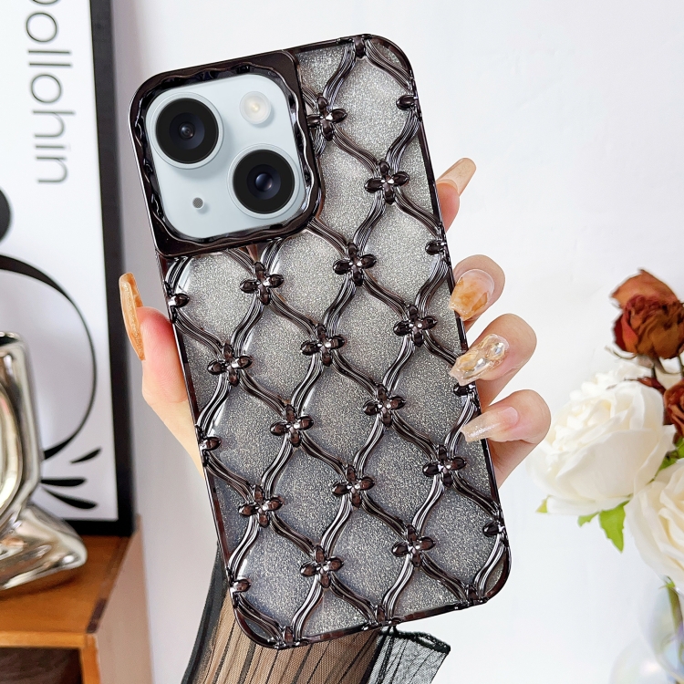 For iPhone 15 Star Flower Electroplated TPU Phone Case with Gradient Glitter Paper(Black)
For iPhone 15 Star Flower Electroplated TPU Phone Case with Gradient Glitter Paper(Black)