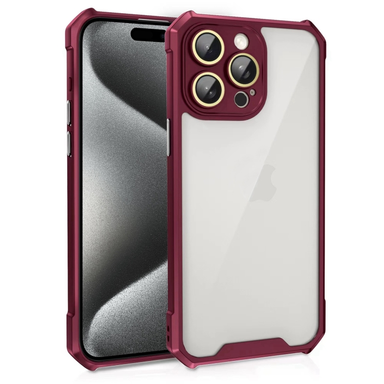 For iPhone 15 Pro Shockproof Acrylic Phone Case with Lens Glass Film(Wine Red)
For iPhone 15 Pro Shockproof Acrylic Phone Case with Lens Glass Film(Wine Red)