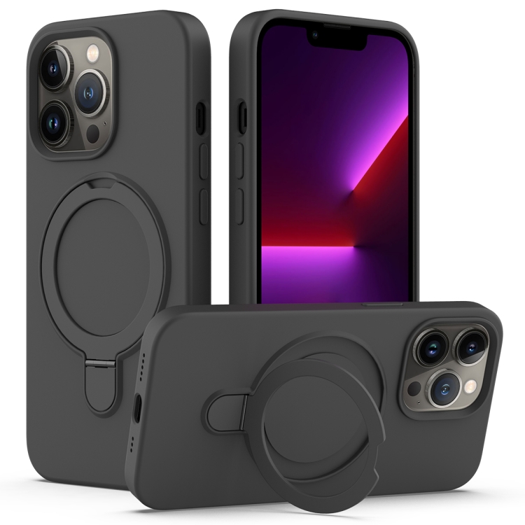 For iPhone 14 Pro Liquid Silicone MagSafe Magnetic Phone Case with Ring Holder(Carbon Black)
For iPhone 14 Pro Liquid Silicone MagSafe Magnetic Phone Case with Ring Holder(Carbon Black)