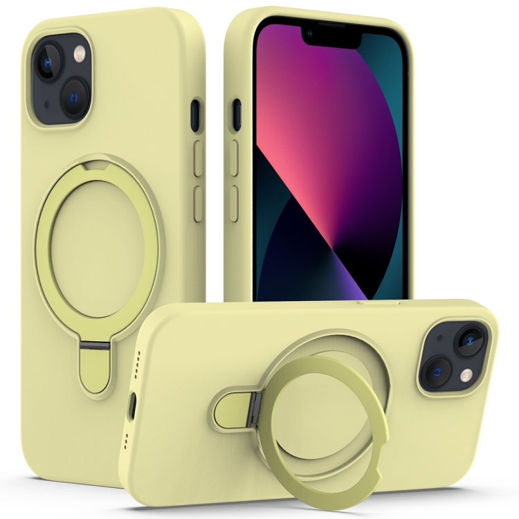 For iPhone 14 Plus MagSafe Magnetic Liquid Silicone Phone Case with Ring Holder(Yellow)
For iPhone 14 Plus MagSafe Magnetic Liquid Silicone Phone Case with Ring Holder(Yellow)
