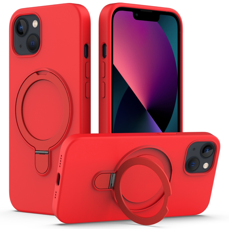 For iPhone 14 Liquid Silicone MagSafe Magnetic Phone Case with Ring Holder(Red)
For iPhone 14 Liquid Silicone MagSafe Magnetic Phone Case with Ring Holder(Red)