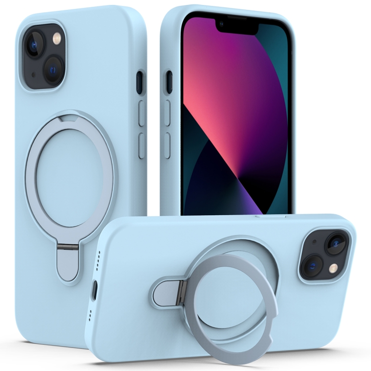 For iPhone 15 Liquid Silicone MagSafe Magnetic Phone Case with Ring Holder(Sky Blue)
For iPhone 15 Liquid Silicone MagSafe Magnetic Phone Case with Ring Holder(Sky Blue)