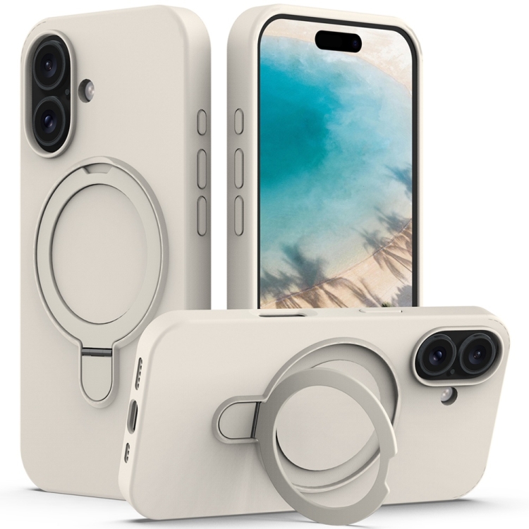 For iPhone 16 Plus Liquid Silicone MagSafe Magnetic Phone Case with Ring Holder(Antique White)
For iPhone 16 Plus Liquid Silicone MagSafe Magnetic Phone Case with Ring Holder(Antique White)