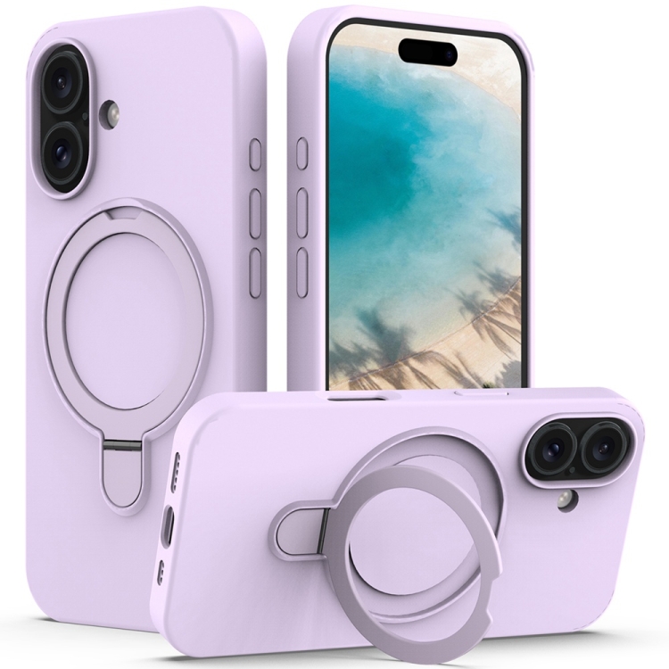 For iPhone 16 Liquid Silicone MagSafe Magnetic Phone Case with Ring Holder(Lilac Purple)
For iPhone 16 Liquid Silicone MagSafe Magnetic Phone Case with Ring Holder(Lilac Purple)