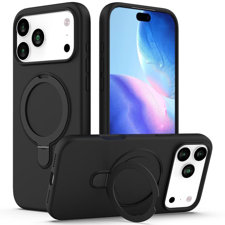 For iPhone 17 Pro Liquid Silicone MagSafe Magnetic Phone Case with Ring Holder(Black)
For iPhone 17 Pro Liquid Silicone MagSafe Magnetic Phone Case with Ring Holder(Black)
