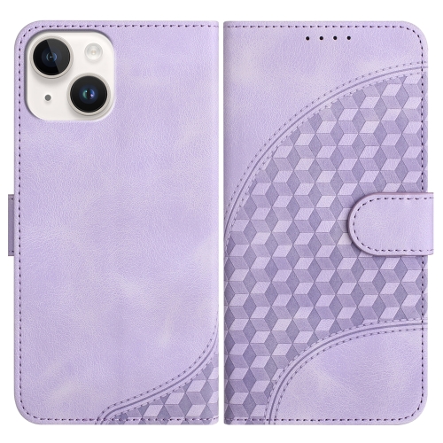 

For iPhone 13 mini YX0060 Elephant Head Embossed Phone Leather Case with Lanyard(Light Purple)