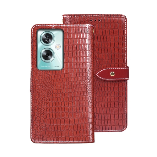

For OPPO A79 5G Global idewei Crocodile Texture Leather Phone Case(Red)