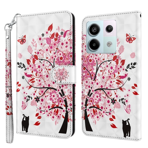 

For Xiaomi Redmi Note 13 Pro 5G 3D Painting Pattern Flip Leather Phone Case(Cat Under The Tree)