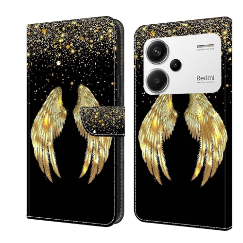 

For Xiaomi Redmi Note 13 Pro+ Crystal 3D Shockproof Protective Leather Phone Case(Golden Wings)