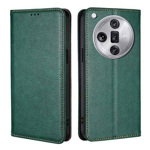 

For OPPO Find X7 Ultra 5G Gloss Oil Solid Color Magnetic Leather Phone Case(Green)