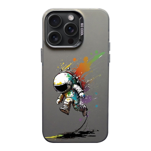 

For iPhone 15 Pro Max Color Ink Frosted PC+TPU Phone Case(Running Astronaut)