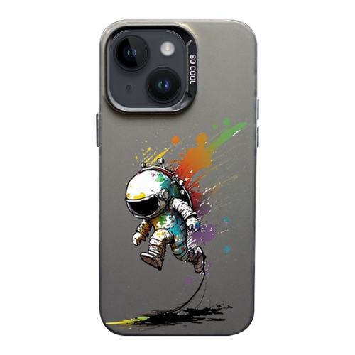 

For iPhone 14 Plus Color Ink Frosted PC+TPU Phone Case(Running Astronaut)