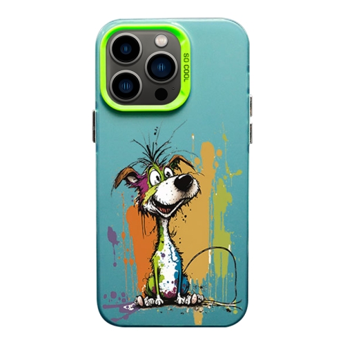 

For iPhone 13 Pro Max Color Ink Frosted PC+TPU Phone Case(Silly Dog)