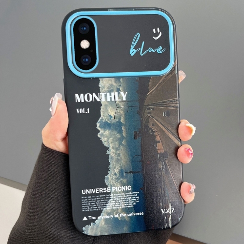 

For iPhone X / XS Scenery Pattern Large Window TPU Phone Case(City Highway)