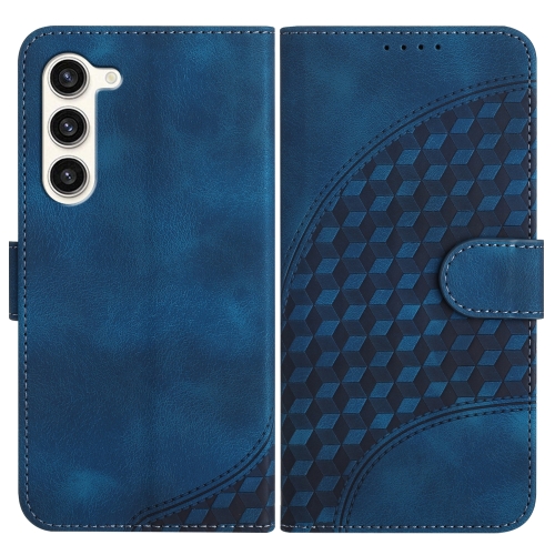 

For Samsung Galaxy S23+ 5G YX0060 Elephant Head Embossed Phone Leather Case with Lanyard(Royal Blue)