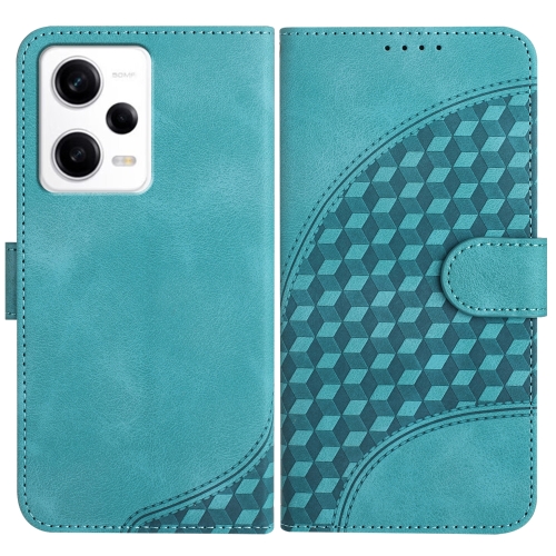 

For Xiaomi Redmi Note 12 Pro 5G/Poco X5 Pro YX0060 Elephant Head Embossed Phone Leather Case with Lanyard(Light Blue)